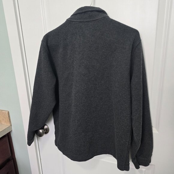Izod Pullover Sweatshirt Men's Medium Gray Logo Cotton Quarter Zip - Picture 6 of 6